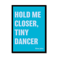 Tiny Dancer (Aqua Blue) Song Lyric Typography Art Print - Framed Beach House Art - Vintage bird paintings