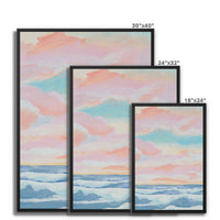 Dawn Seascape Painting | Blue Ocean Painting - Framed Canvas