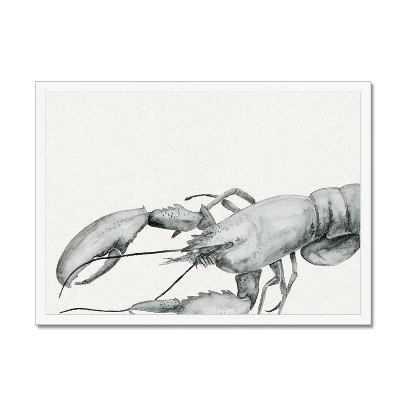 Ink Wash Lobster Art Print | Landscape Format - Framed