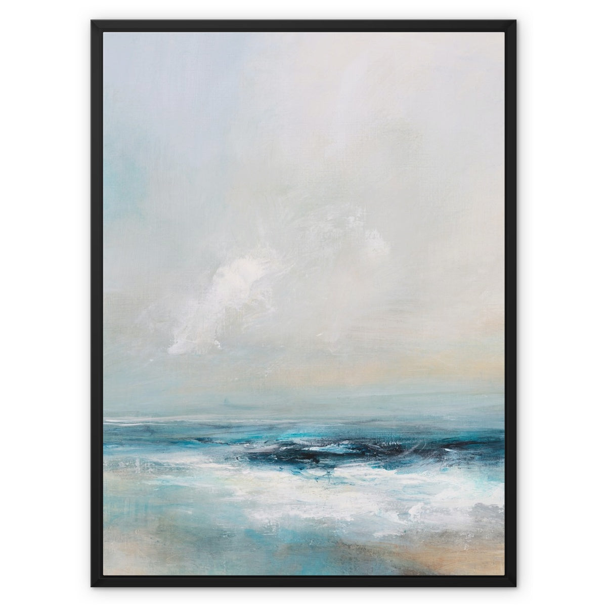 Ocean's Embrace | Coastal Visions Sea Painting Print - Framed Canvas - sea painting