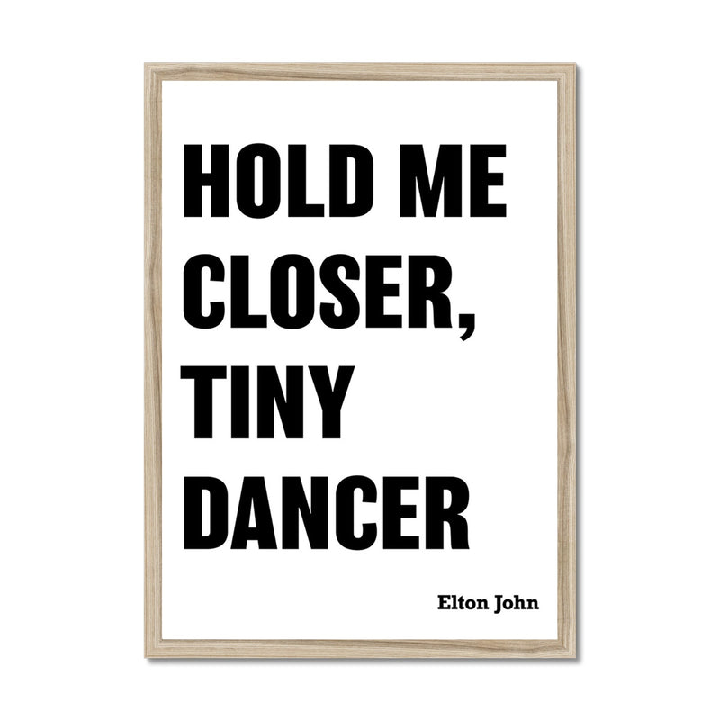 Tiny Dancer (White) Song Lyric Typography Art Print - Framed Beach House Art - Vintage bird paintings