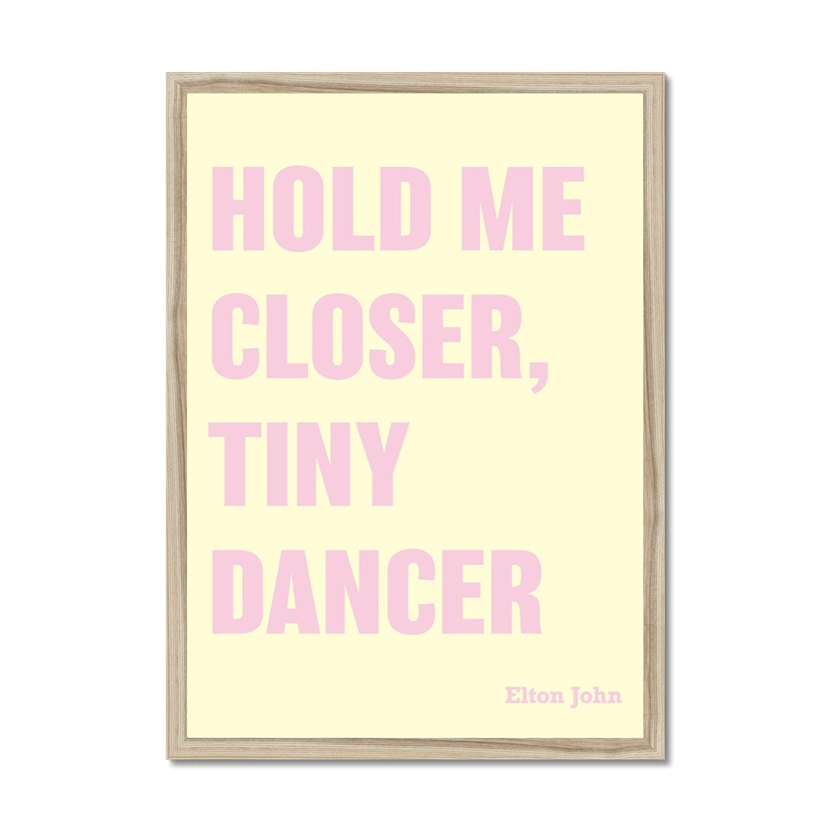 Tiny Dancer (Yellow) Song Lyric Typography Art Print - Framed Beach House Art - Vintage bird paintings