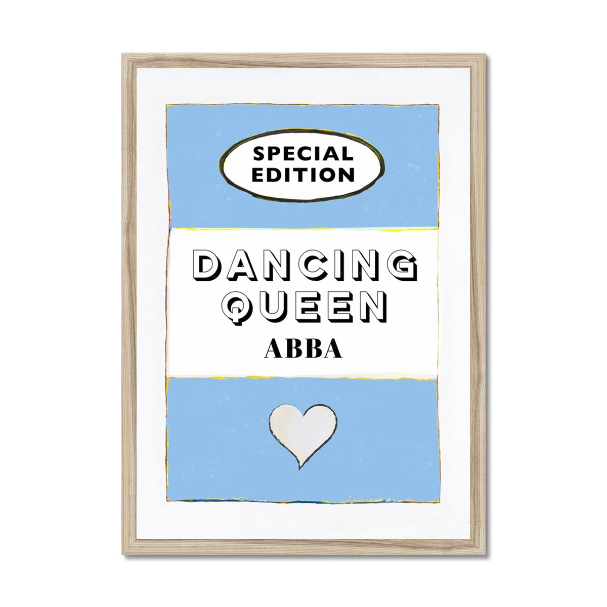 Dancing Queen Quote on  Vintage Style Book Cover Print in Blue  - Framed