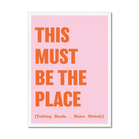 This Must Be The Place (Pink) Song Lyric Typography Art Print - Framed Beach House Art - Vintage bird paintings