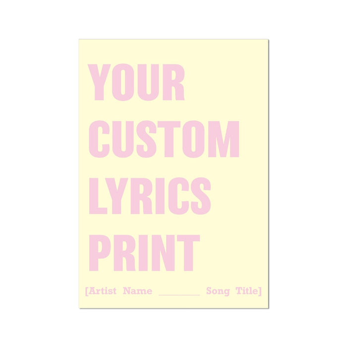 Custom  Quote Print | Block Type | Lemon - Unframed