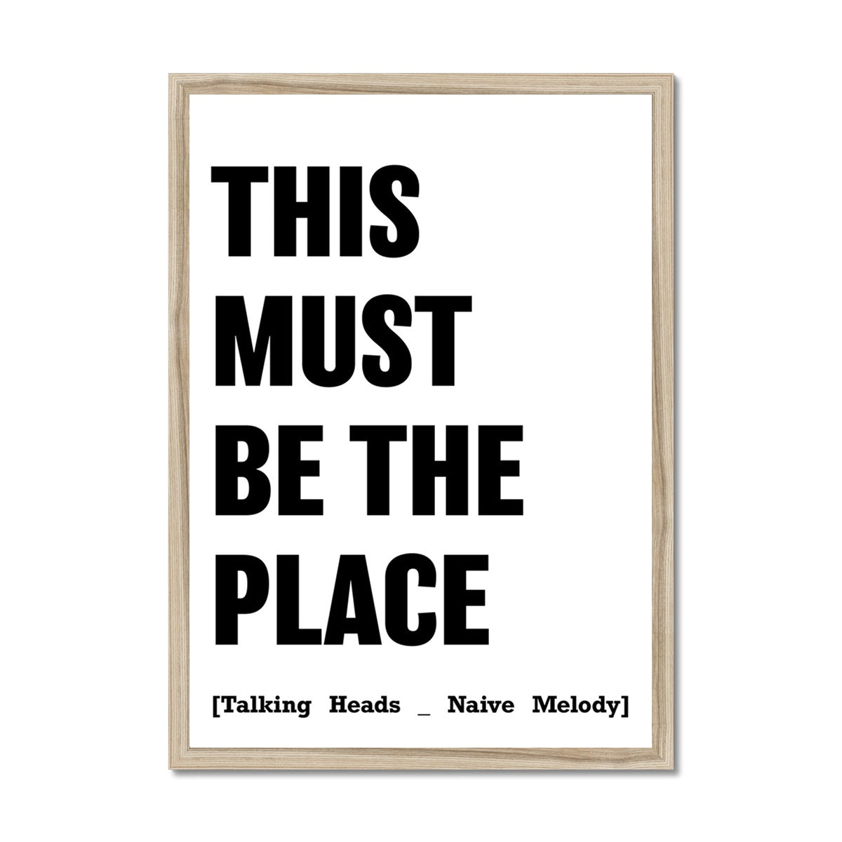 This Must Be The Place (White) Song Lyric Typography Art Print - Framed Beach House Art - Vintage bird paintings