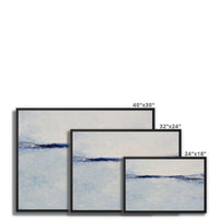 Tide Beach Art | Navy Blue | Abstract Sea Painting - Framed Canvas