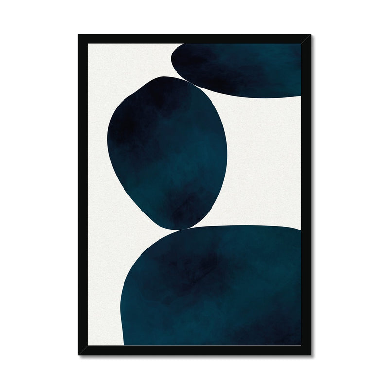 Abstract Indigo Art Print | Abstract Solid Shape Art - Blue Abstract Framed Wall Art