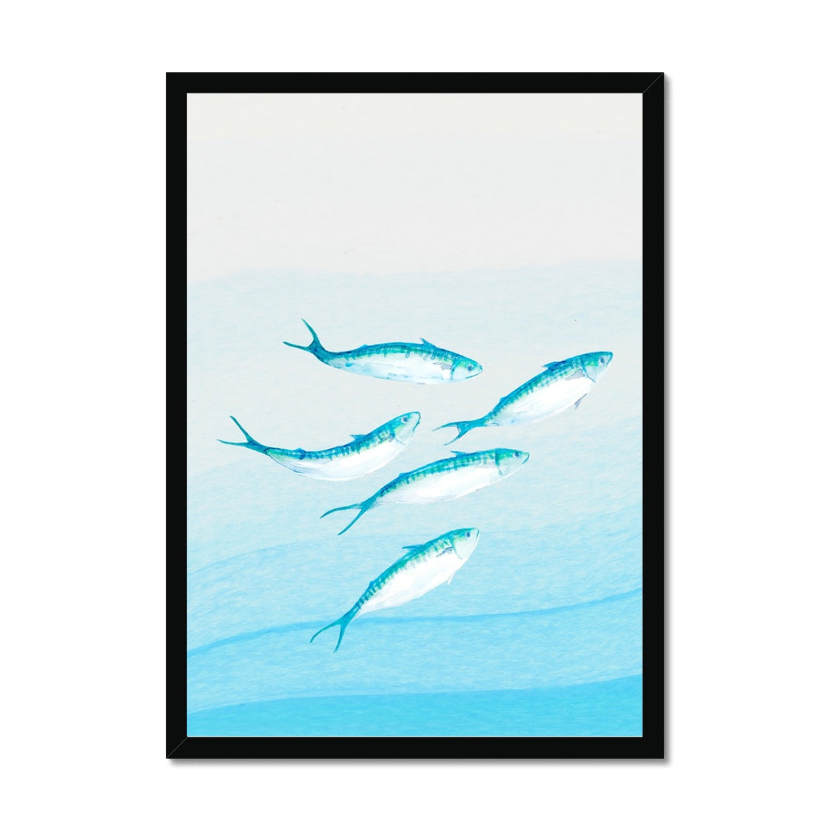 Mackerel Shoal 1 | Fish Wall Art Print - Framed