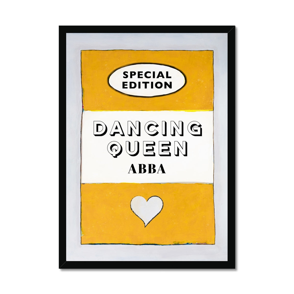 Dancing Queen  Quote on  Vintage Style Book Cover Print in Yellow - Framed