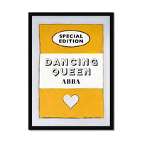 Dancing Queen  Quote on  Vintage Style Book Cover Print in Yellow - Framed