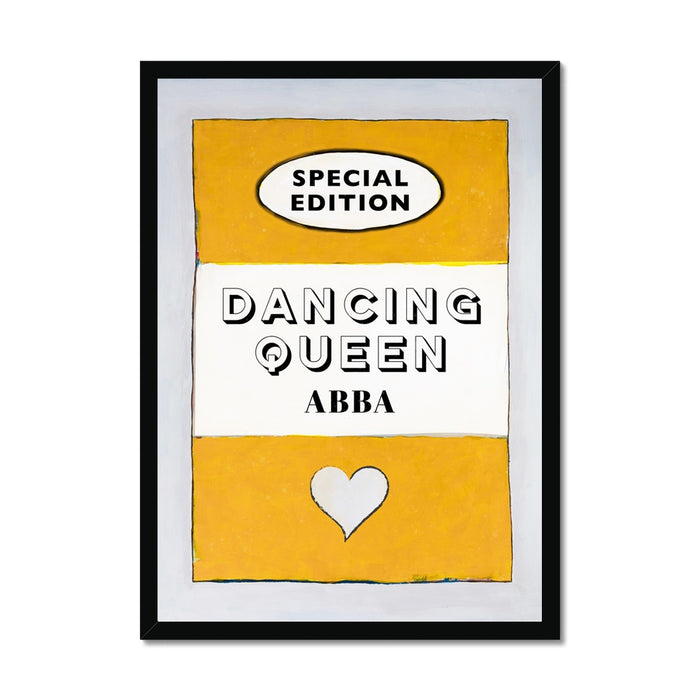 Dancing Queen (Yellow) Lyric Book Cover Print - Framed