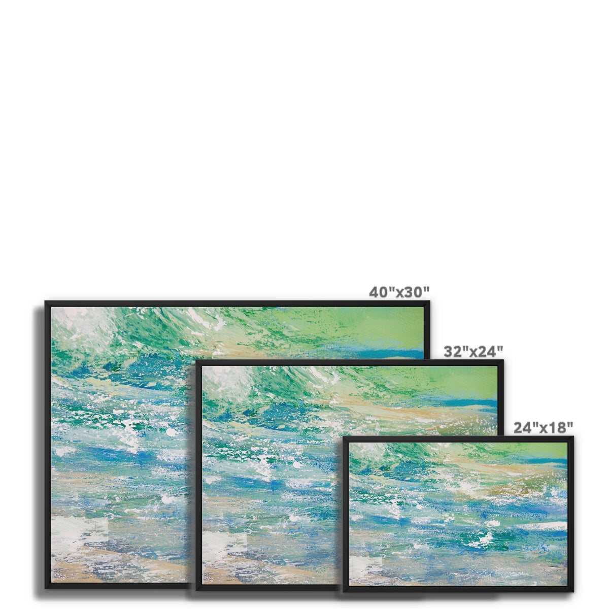 Sea Texture Painting | Sea Beach Painting Wall Art - Framed Canvas