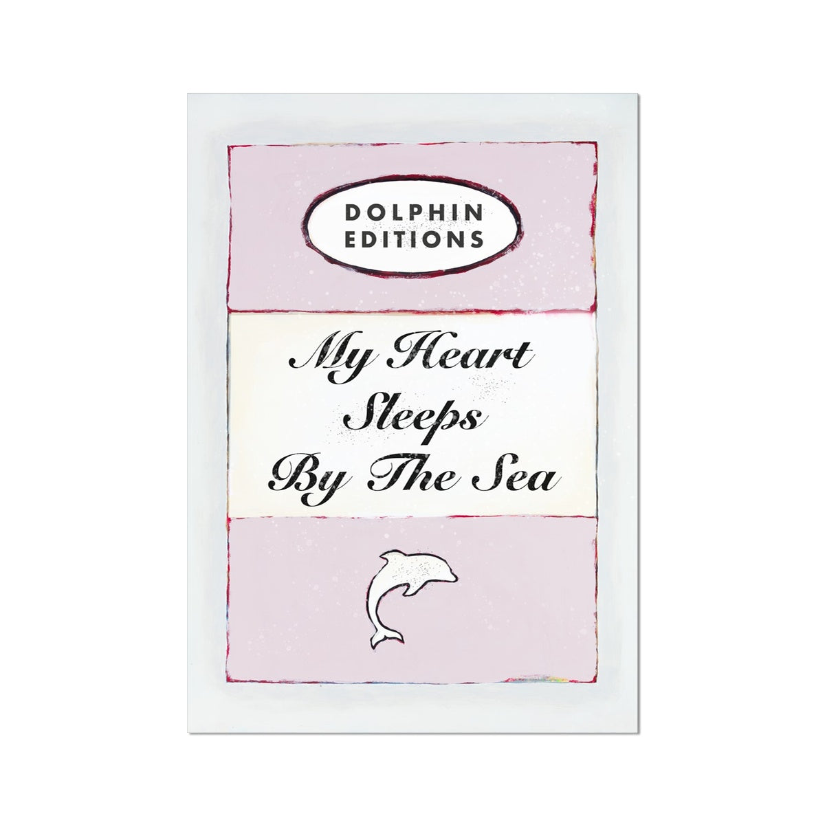 My Heart Sleeps (Pink)  Quote on  Vintage Style Book Cover Print - Unframed