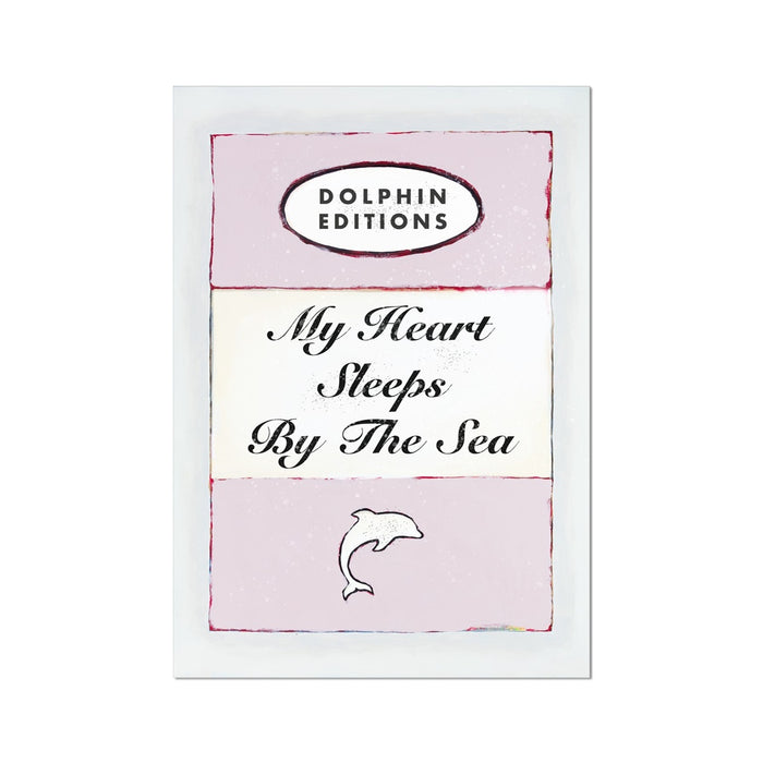 My Heart Sleeps (Pink)  Quote on  Vintage Style Book Cover Print - Unframed