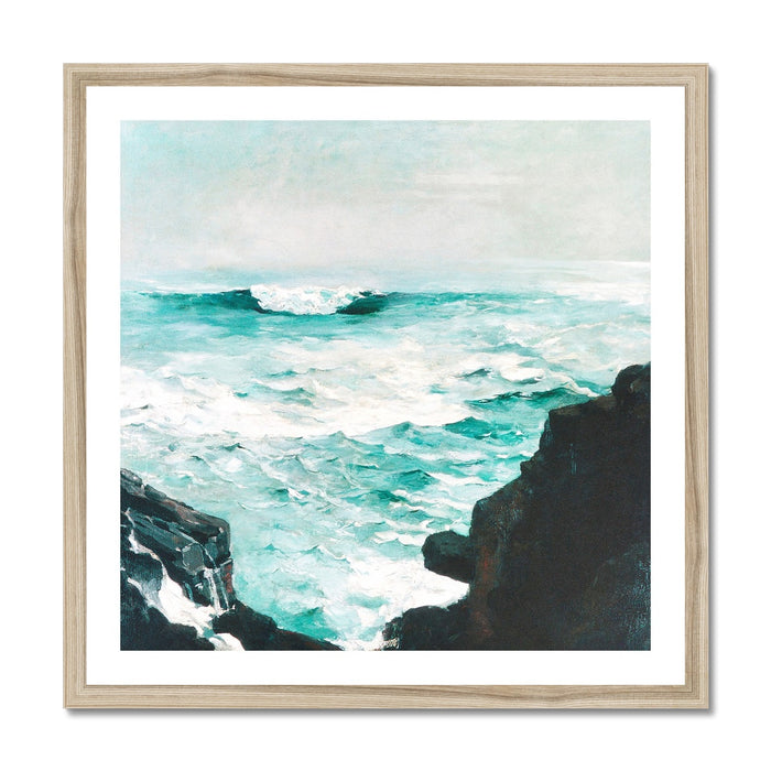 Sea View Painting | Vintage Watercolour Seascape Print - Framed Art Print