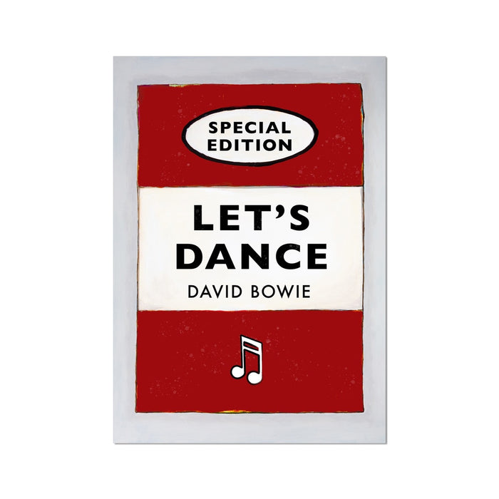 Let's Dance Quote on  Vintage Style Book Cover Print in Red - Unframed