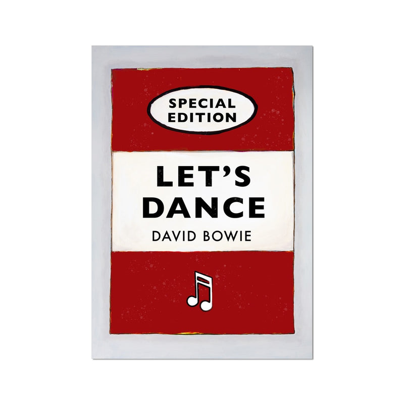 Let's Dance Quote on  Vintage Style Book Cover Print in Red - Unframed