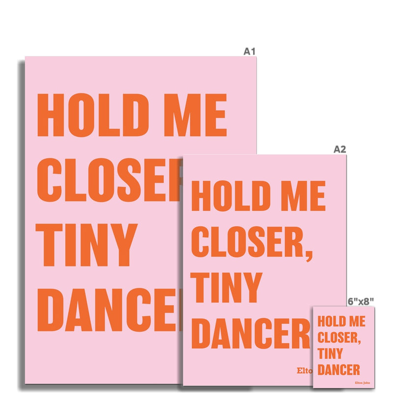 Tiny Dancer (Pink) Song Lyric Typography Art Print - Unframed Beach House Art - Vintage bird paintings