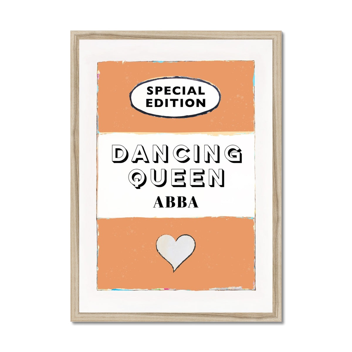 Dancing Queen Quote on  Vintage Style Book Cover Print in Orange - Framed