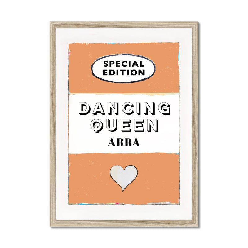 Dancing Queen (Orange) Lyric Book Cover Print - Framed