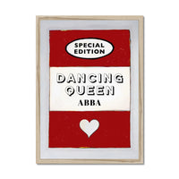 Dancing Queen Quote on  Vintage Style Book Cover Print  - Framed