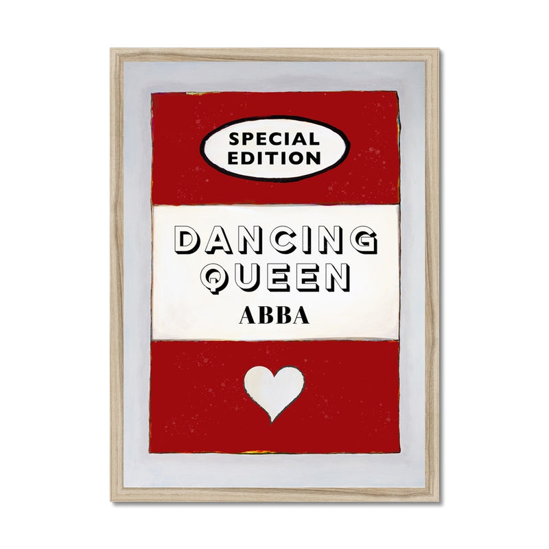 Dancing Queen Quote on  Vintage Style Book Cover Print  - Framed