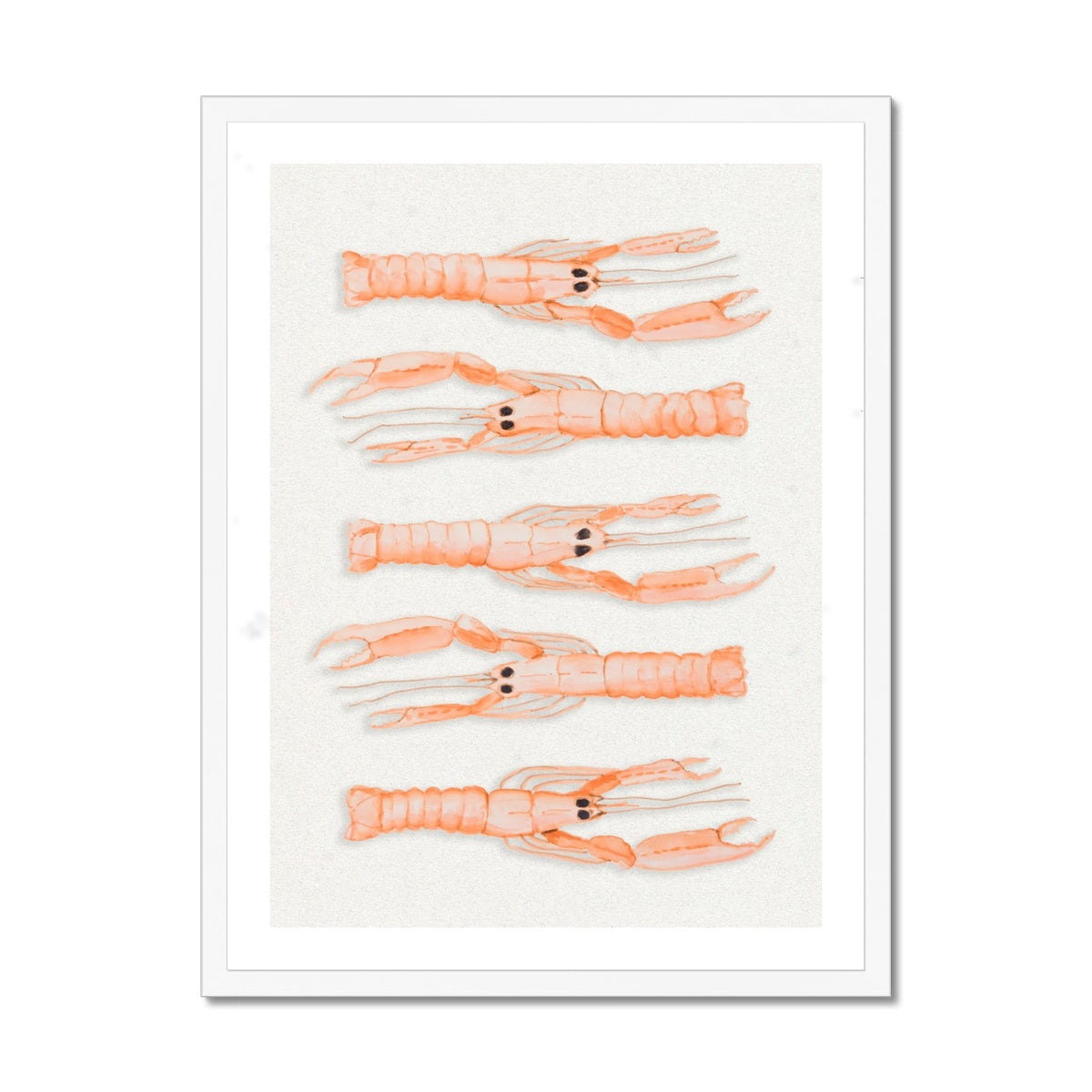 Langoustine Painting | Kitchen Wall Art Print - Framed