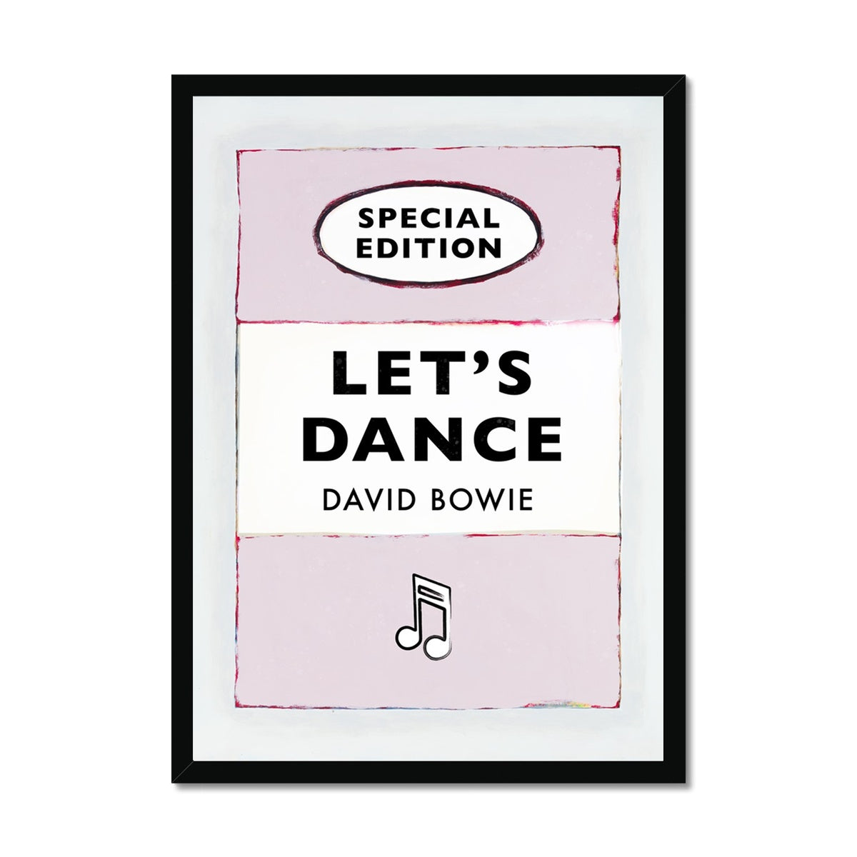 Let's Dance (Pink) Lyric Book Cover Print - Framed