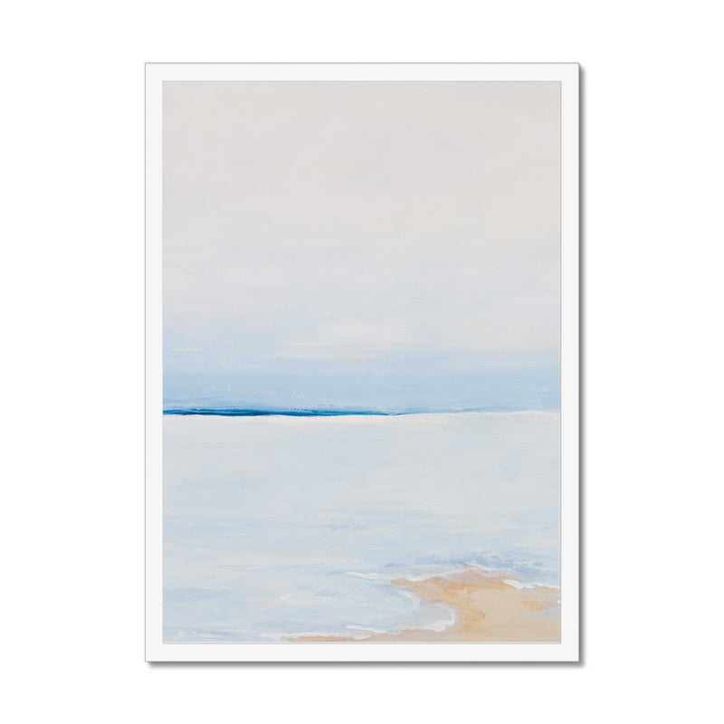 Modern Abstract Coastal Painting No 3 | Minimal Beach Painting - Framed Wall Art