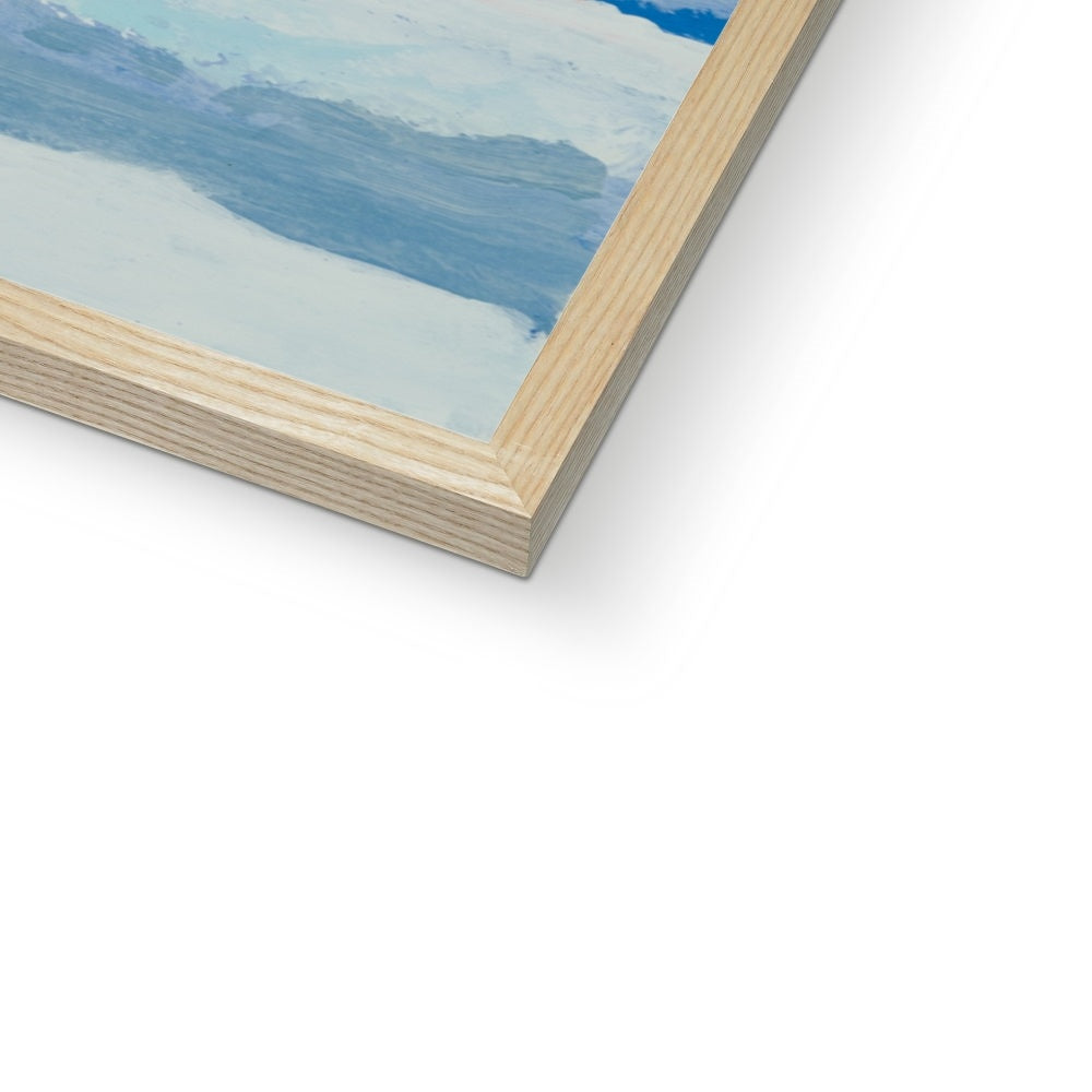 Dawn Seascape Painting | Blue Ocean Painting - Framed Wall Art