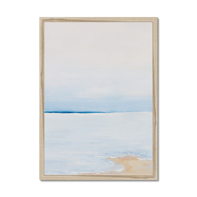 Modern Abstract Coastal Painting No 3 | Minimal Beach Painting - Framed Wall Art