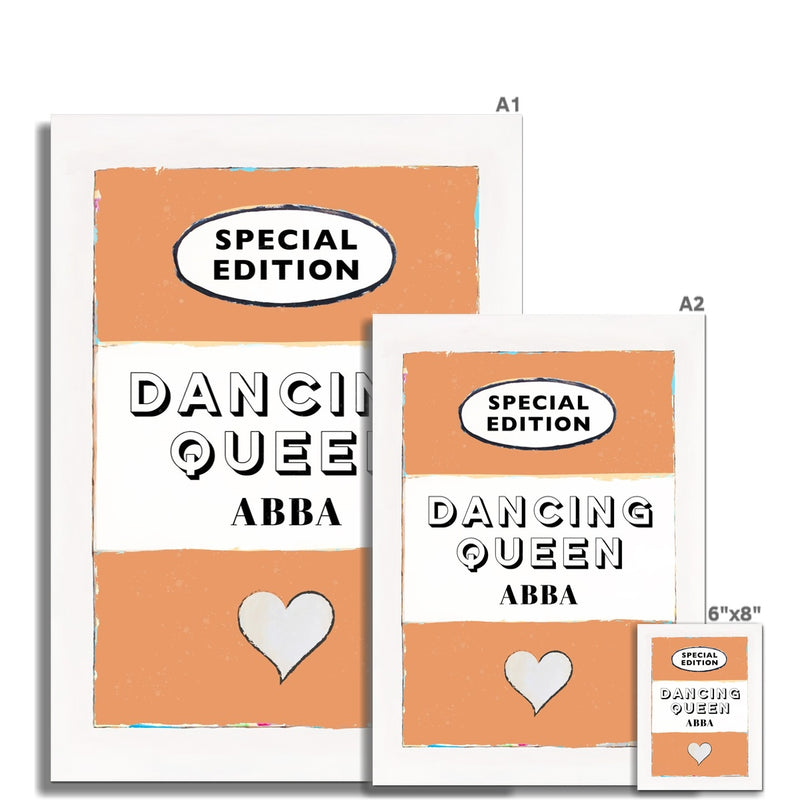 Dancing Queen (Orange) Lyric Book Cover Print - Unframed