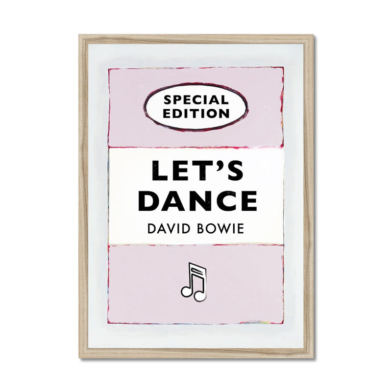 Let's Dance (Pink) Lyric Book Cover Print - Framed