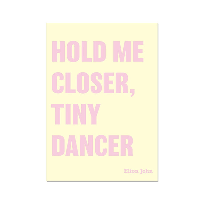 Tiny Dancer (Yellow) Song Lyric Typography Art Print - Unframed Beach House Art - Vintage bird paintings