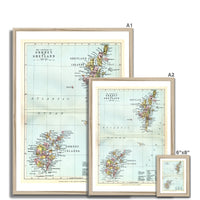 Orkney and Shetland Islands Map Print | Vintage Map Of The Orkney and Shetland Islands  - Framed