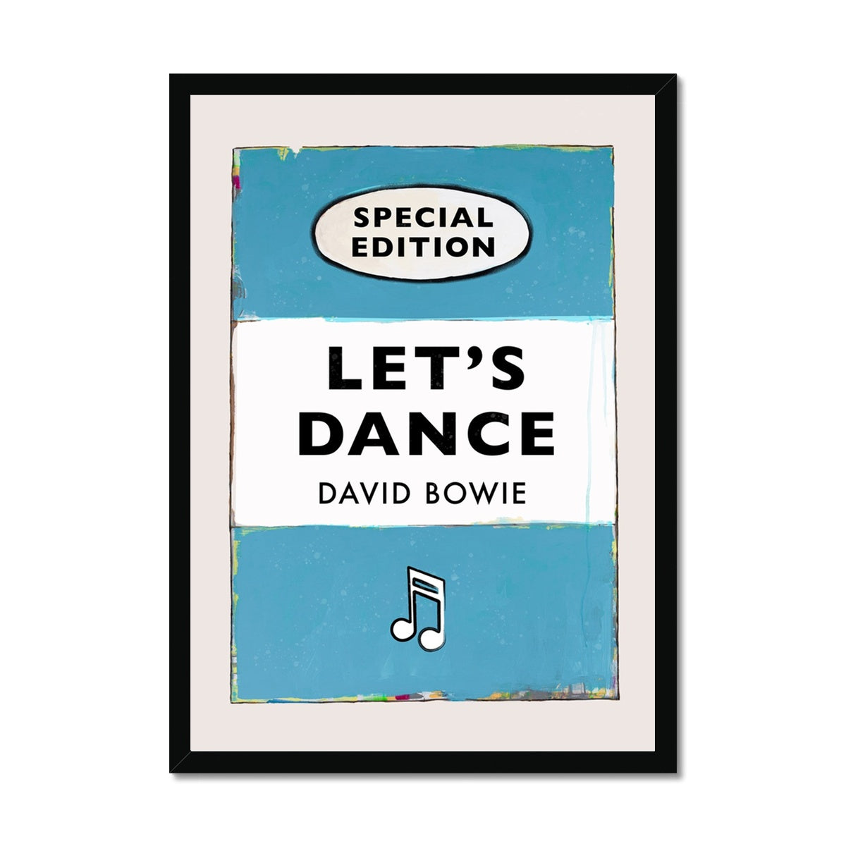 Let's Dance (Aqua) Lyric Book Cover Print - Framed