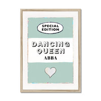 Dancing Queen  Quote on  Vintage Style Book Cover Print in Green - Framed