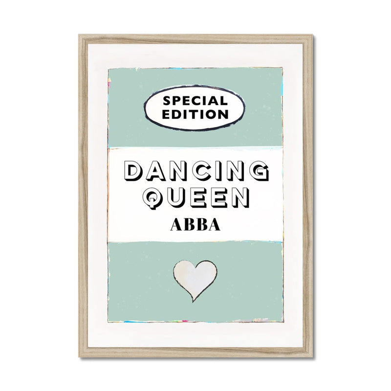 Dancing Queen  Quote on  Vintage Style Book Cover Print in Green - Framed