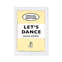 Let's Dance (Yellow) Lyric Book Cover Print - Unframed