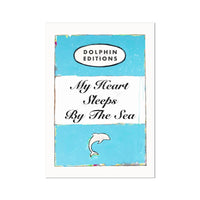 My Heart Sleeps Quote on  Vintage Style Book Cover Print - Unframed