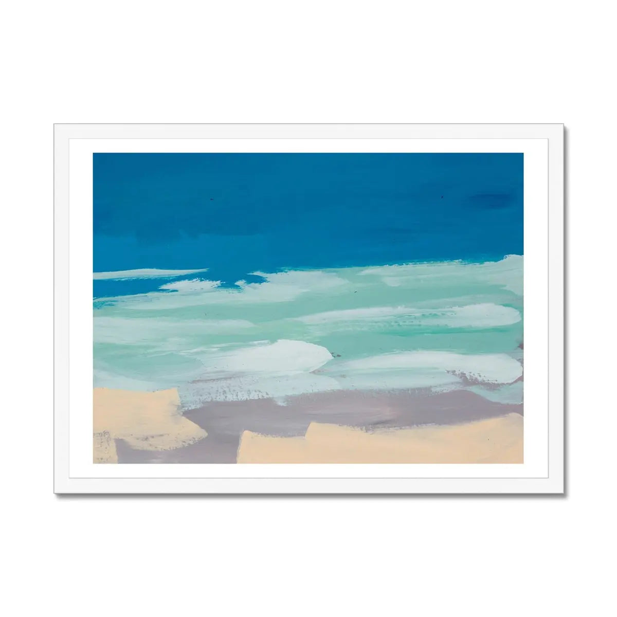 Beach Print (Abstract Beach Art) - Framed