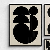 Abstract Shells No 1 - Black & Beige Abstract Wall Art ‚Äì Framed - Beach House Art