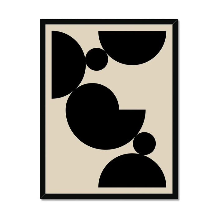 Abstract Shells No 4 - Black & Beige Abstract Wall Art - Framed - Beach House Art