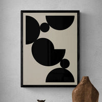 Abstract Shells No 4 - Black & Beige Abstract Wall Art - Unframed - Beach House Art