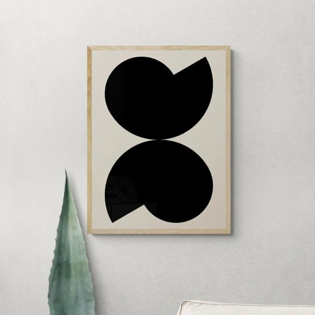 Abstract Shells No 6 - Black & Beige Abstract Wall Art - Framed - Beach House Art