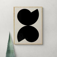 Abstract Shells No 6 - Black & Beige Abstract Wall Art - Unframed - Beach House Art