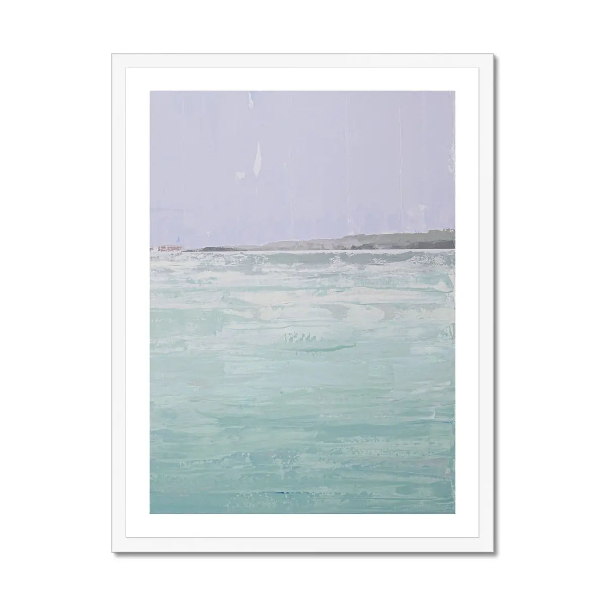 Blue Beach Art Print | Beach Painting - Framed Wall Art