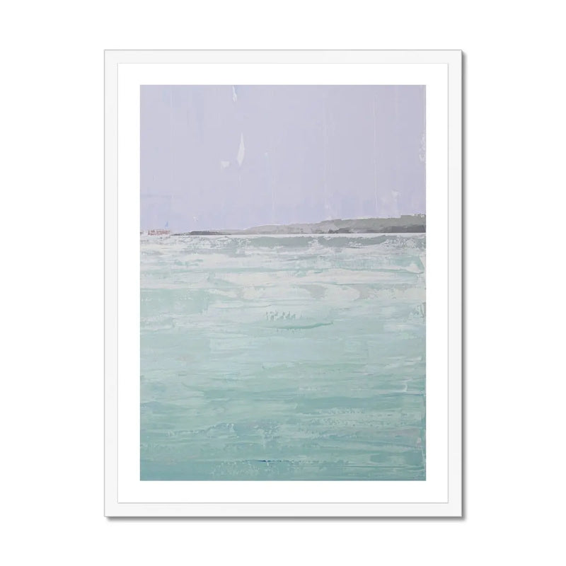 Blue Beach Art Print | Beach Painting - Framed Wall Art