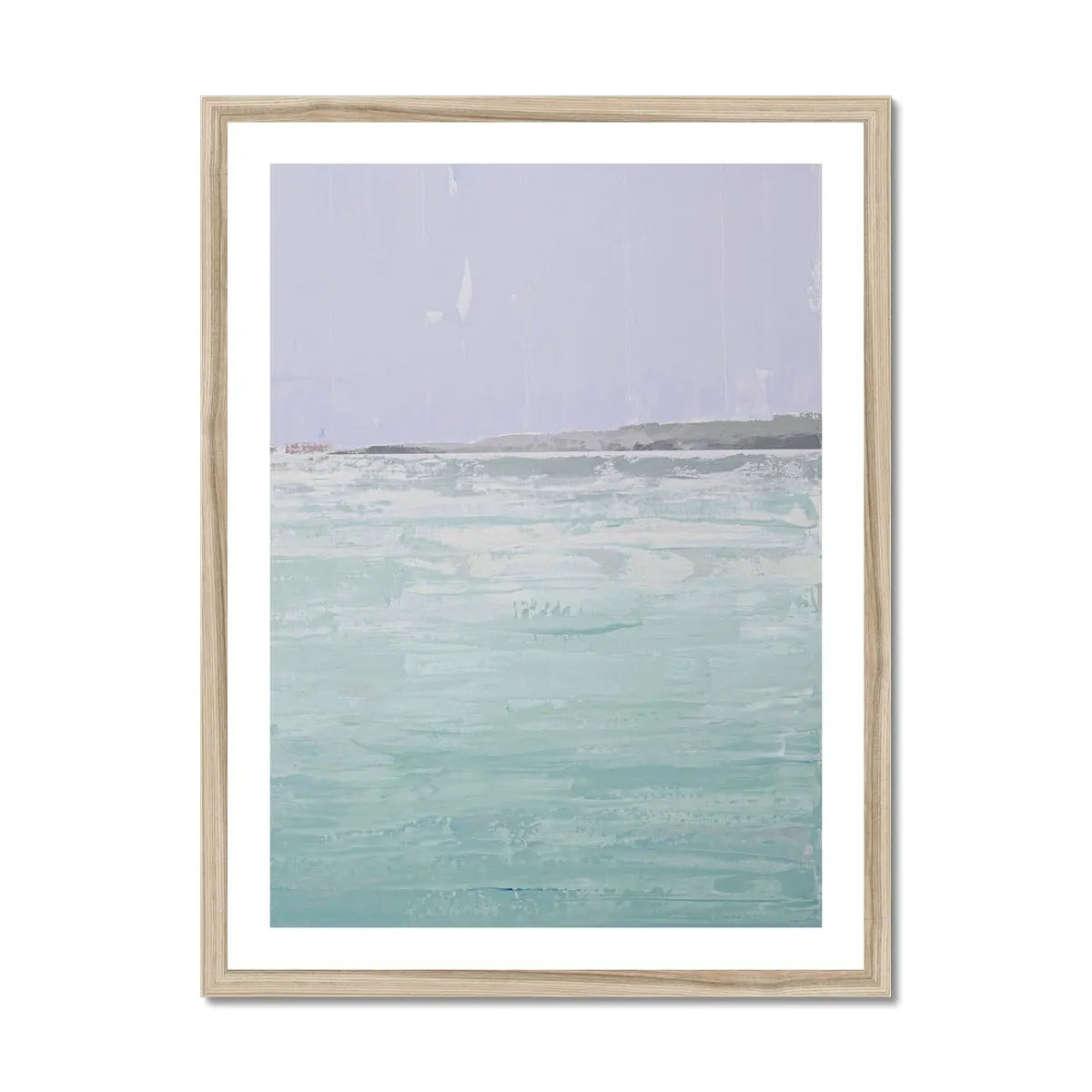 Blue Beach Art Print | Beach Painting - Framed Wall Art